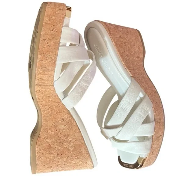 Jimmy Choo Women's Maribou 110 Platform Wedge Slide Sandals, Nee In Box+Dust Bag - Picture 9 of 9